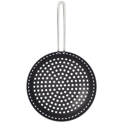 Grelha Wok Furada Tramontina Churrasco Em Alumínio Anodizado Com Cabo 26 Cm Tramontina