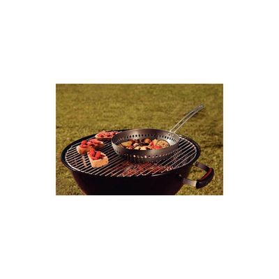 Grelha Wok Furada Tramontina Churrasco Em Alumínio Anodizado Com Cabo 26 Cm Tramontina