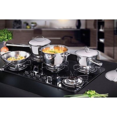 Jogo De Panelas Tramontina Allegra Em Aço Inox Com Fundo Triplo E Tampas De Inox 4 Peças Tramontina