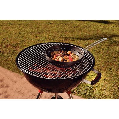 Grelha Wok Furada Tramontina Churrasco Em Alumínio Anodizado Com Cabo 26 Cm Tramontina