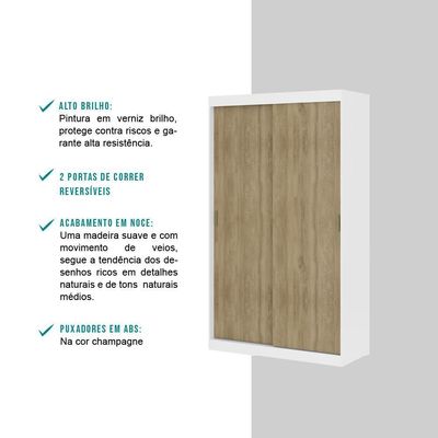 Guarda Roupa Infantil 2 Portas 2 Gav Branco Carraro Noah