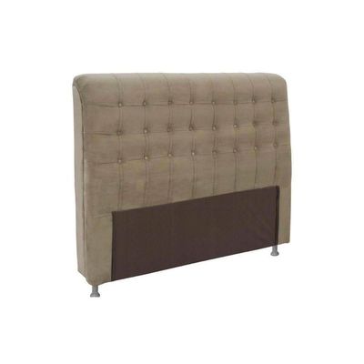 Cabeceira Cama Box Estofada Casal Casal Dama Plus Suede Marrom - Simbal