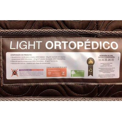 Cama Box Queen Crc + Colchão Ortopédico Light Ortobom + Cabeceira Dama Suede Marrom Chocolate