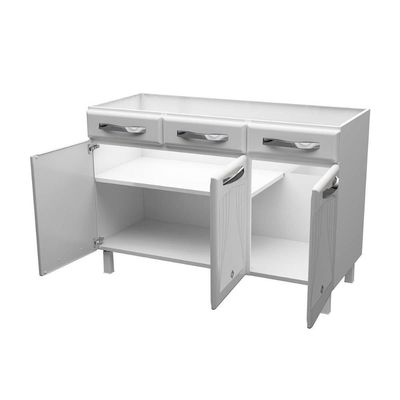 Gabinete De Cozinha Modulado Balcão Star New 3 Portas E 3 Gavetas 120cm Branco/preto - Telasul