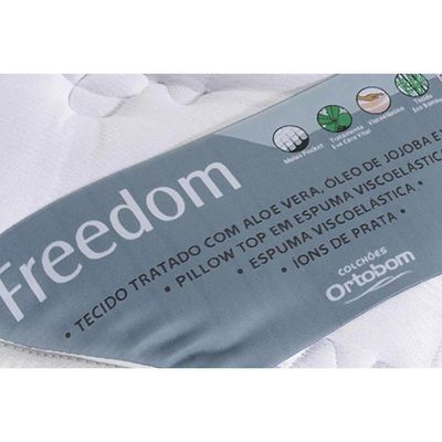Cama Box Solteiro: Colchão Molas Ensacadas Ortobom Superpocket Freedom + Base White(88X188)