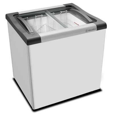 Kit - Freezer Horizontal Tampa De Vidro 144 Litros Nf20 127v + 4 Cestos Nextgen Branco 127v