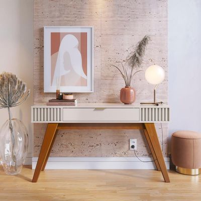 Aparador Para Sala 136 Cm Com Gaveta Riv1525 Off White Clb Off White