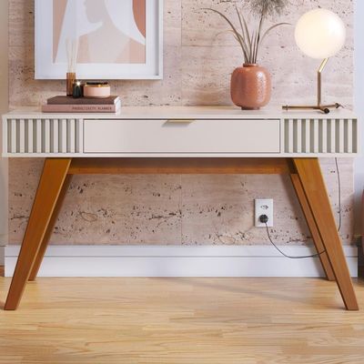 Aparador Para Sala 136 Cm Com Gaveta Riv1525 Off White Clb Off White