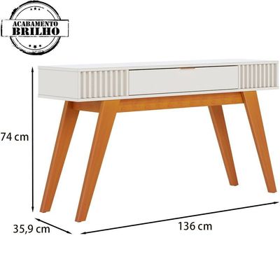 Aparador Para Sala 136 Cm Com Gaveta Riv1525 Off White Clb Off White