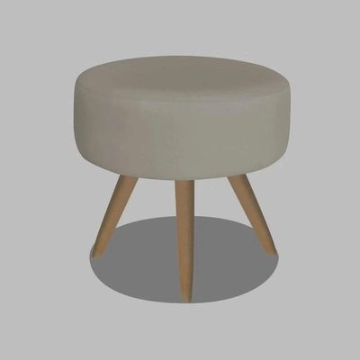 Kit 2 Poltronas Opalas Com Puff Redondo Suede Bege