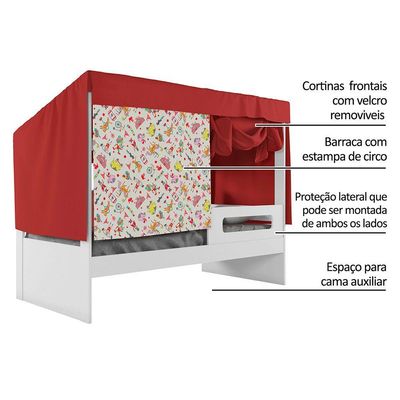 Cama Infantil Circus Tenda Diversão Com Barraca