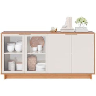 Buffet Colibri Vitória com 4 Portas e 4 Prateleiras Off White