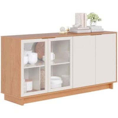 Buffet Colibri Vitória com 4 Portas e 4 Prateleiras Off White