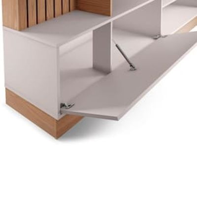 Painel Home Colibri Maceió com 4 Prateleiras, 4 Nichos, para TVs até 65 Off White