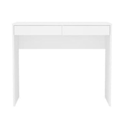 Mesa de Escritório Politorno Tijuca com 2 Gavetas Branco