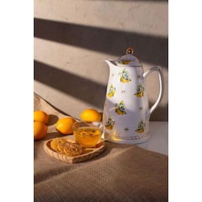 Garrafa Térmica Wolff em Porcelana Lemon Branca - 900ml