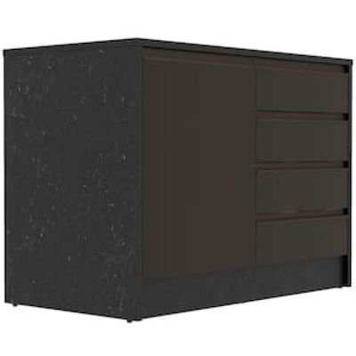Bancada Bartira Gourmet com 1 Porta, 4 Gavetas e 1 Prateleira - 126cm de largura Preto