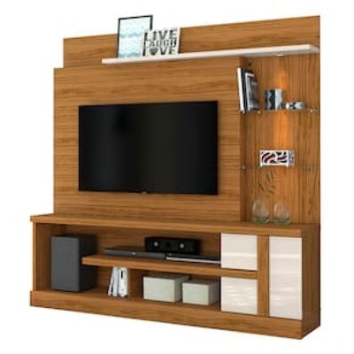 Estante Home Madetec Alan com 181,5 cm de Largura, Ideal para TV de Até 55 Palha