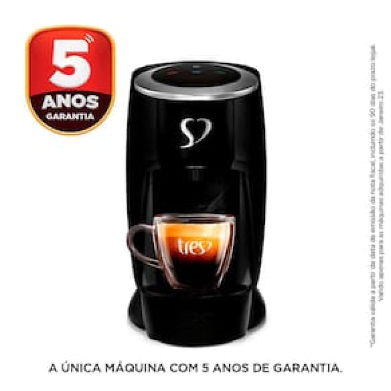 Cafeteira Espresso TRES Touch Automática Multibebidas - Preta