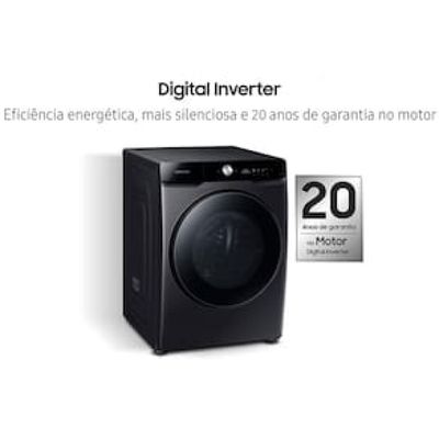 Lava e Seca Samsung WD18T Black Inox Smart (Wi-Fi) com Digital Inverter e Ecobubble WD18T6500GV - 18/10 kg Preto / 110