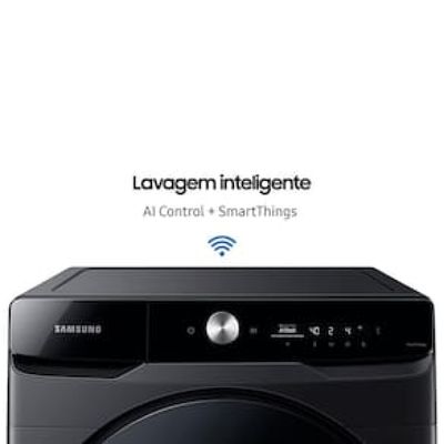 Lava e Seca Samsung WD18T Black Inox Smart (Wi-Fi) com Digital Inverter e Ecobubble WD18T6500GV - 18/10 kg Preto / 110