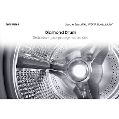 Lava e Seca Samsung WD11A 3 em 1 Branca com Ecobubble e Lavagem a Seco WD11A4453BW – 11 kg Branco / 220