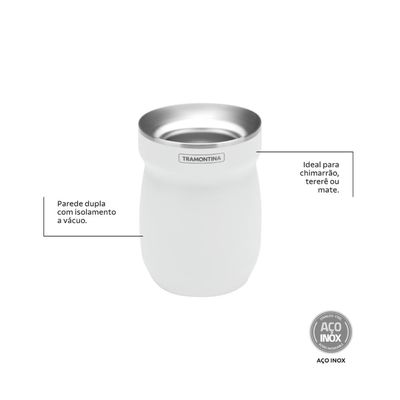 Cuia Térmica Tramontina Branca 240 ml
