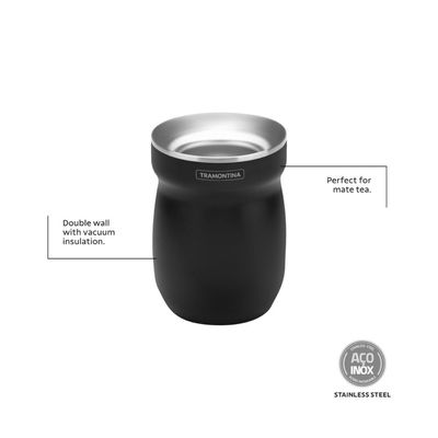 Cuia Térmica Tramontina Preta 240 ml