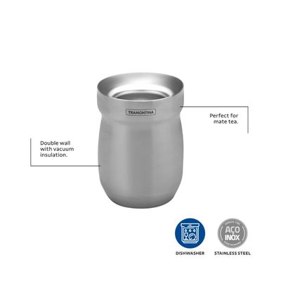 Cuia Térmica Tramontina em Aço Inox 240 ml