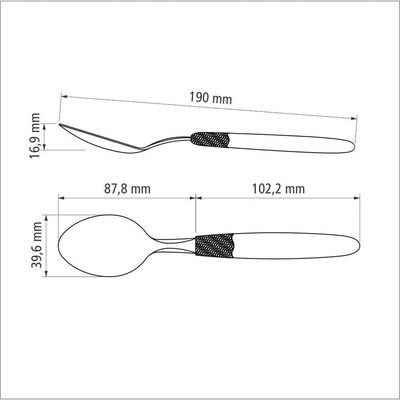 Conjunto De Colheres De Mesa Ipanema Com Lâminas Em Aço Inox E Cabo Azul 3 Peças