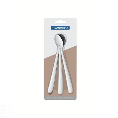 Conjunto De Colheres Para Refresco Tramontina Maresias Aço Inox 3 Pç. Tramontina