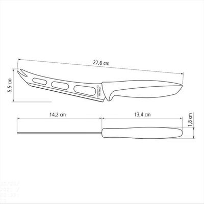 Faca Chef Tramontina Plenus Com Lâmina Em Aço Inox E Cabo De Polipropileno Cinza 6" Tramontina