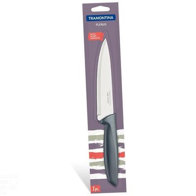 Faca Chef Tramontina Plenus Com Lâmina Em Aço Inox E Cabo De Polipropileno Cinza 6" Tramontina