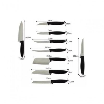 Conjunto De Facas Tramontina 9 Peças Plenus Preto Original