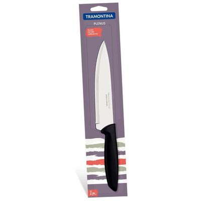 Faca Chef Tramontina Plenus Com Lâmina Em Aço Inox E Cabo De Polipropileno Preto 7" Tramontina