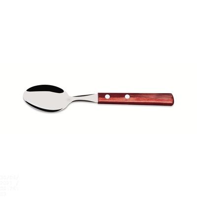 Conjunto De Colheres De Mesa Com Lâminas Em Aço Inox E Cabos Em Madeira Polywood Vermelho