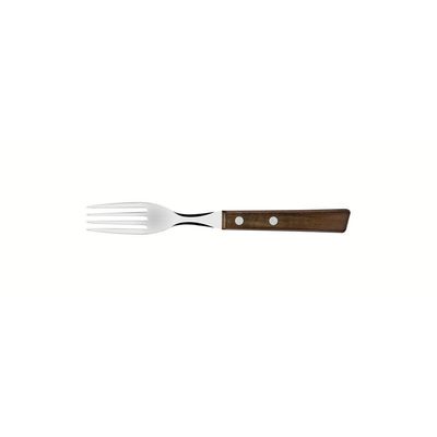 Conjunto De Garfos De Mesa Tradicional Com Lâminas Em Aço Inox E Cabos De Madeira Natural