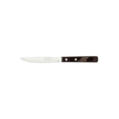 Faca De Mesa Tramontina 4" Em Aço Inox E Cabo Em Madeira Polywood Castanho Tramontina