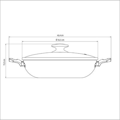 Kit - Faqueiro Premium 3 Peças + 1 Panela Wok 36cm Vermelha - Tramontina