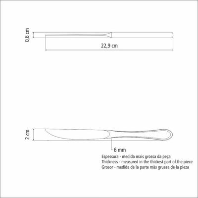 Faca Para Churrasco Tramontina Italy 6mm Em Aço Inox Forjado Tramontina
