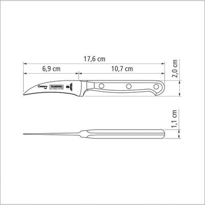 Faca Para Tornear Century Com Lâmina Aço Inox Cabo De Policarbonato E Fibra De Vidro 3"