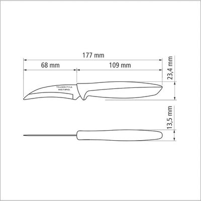 Faca Para Tornear Plenus Com Lâmina Em Aço Inox E Cabo De Polipropileno Off White 3"