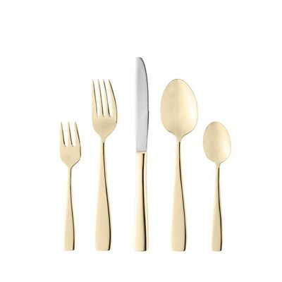 Faqueiro Em Inox Pisa Dourado Com 30 Peças Wolff