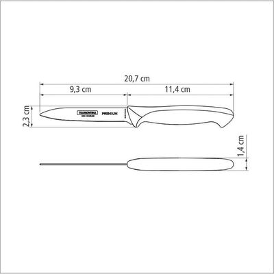 Faca Para Frutas E Legumes Premium Em Aço Inox E Cabo De Polipropileno Branco 4"