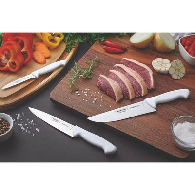 Faca Para Frutas E Legumes Premium Em Aço Inox E Cabo De Polipropileno Branco 4"