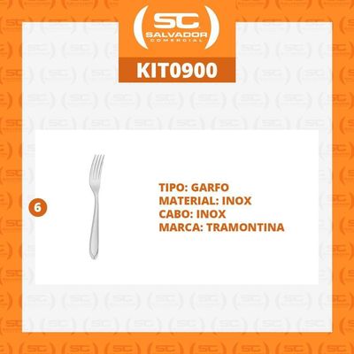 Kit - 6 Garfos De Mesa Luxo Laguna Em Aço Inox Gitop - Tramontina