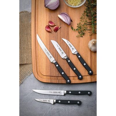 Faca Legumes E Frutas Century Em Aço Inox Cabo Policarbonato E Fibra De Vidro 3" Preto