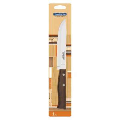Faca Para Cozinha Tradicional Com Lâmina Em Aço Inox E Cabo Em Madeira Natural 6"