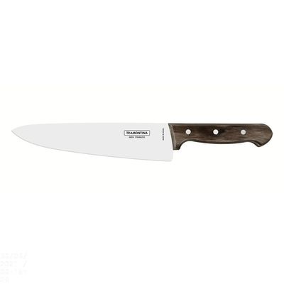 Faca Tramontina Para Carne 10" Lâmina Em Aço Inox E Cabo Castanho Polywood Tramontina