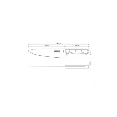 Faca Tramontina Para Carne 10" Lâmina Em Aço Inox E Cabo Castanho Polywood Tramontina